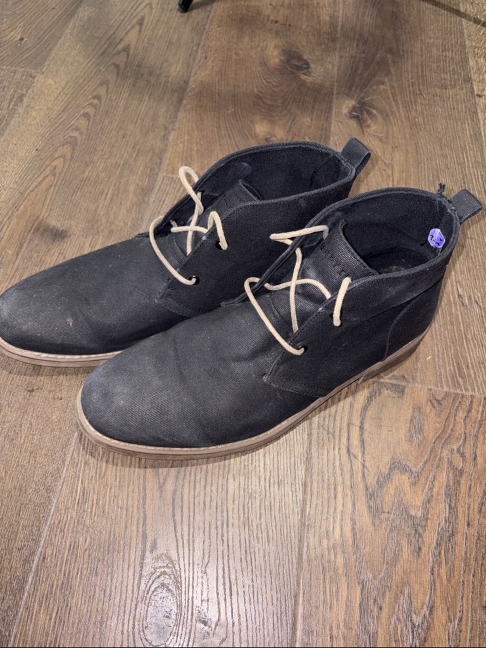 Perry Ellis Men’s Chukka Desert Boots Black Canvas Size 11.5